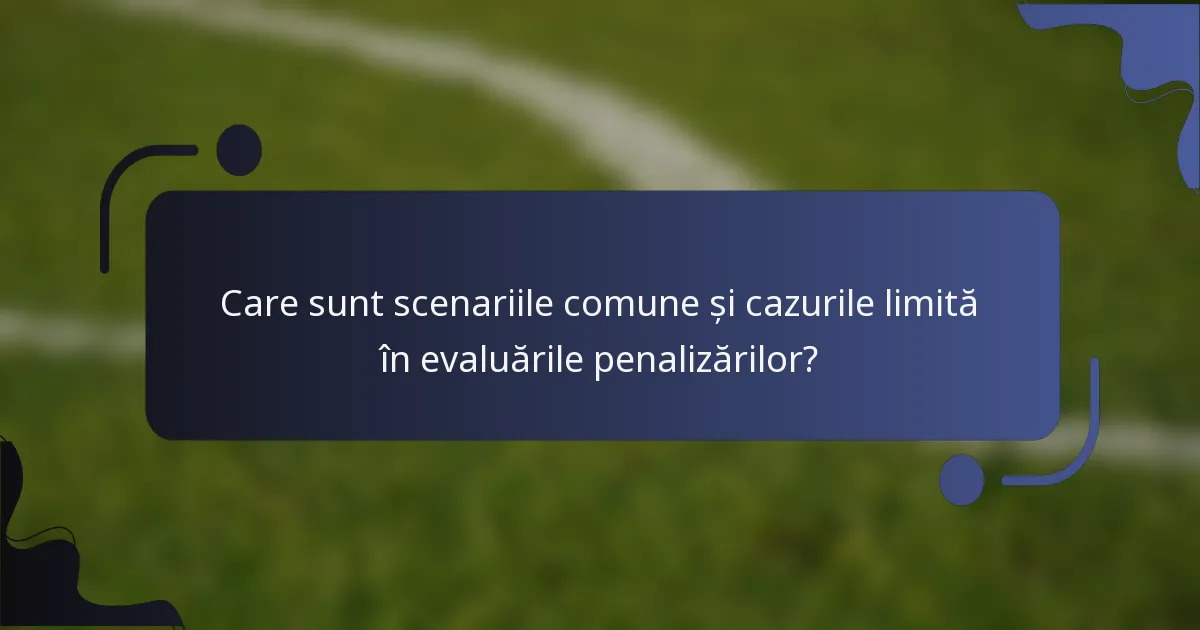 Care sunt scenariile comune și cazurile limită în evaluările penalizărilor?