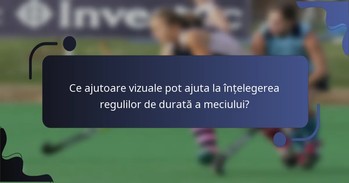 Ce ajutoare vizuale pot ajuta la înțelegerea regulilor de durată a meciului?