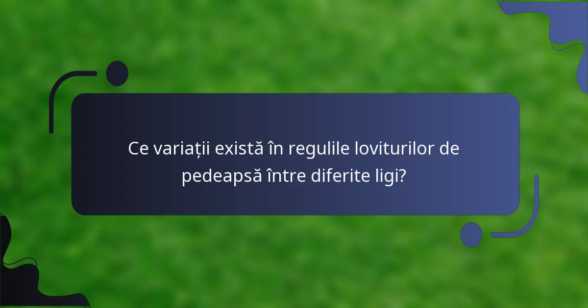 Ce variații există în regulile loviturilor de pedeapsă între diferite ligi?