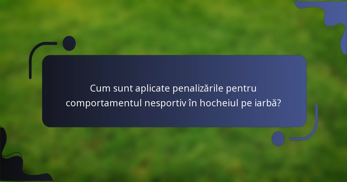 Cum sunt aplicate penalizările pentru comportamentul nesportiv în hocheiul pe iarbă?